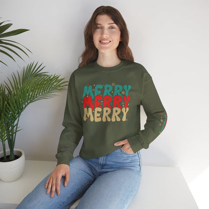 Merry Christmas Snowflakes Crewneck Sweatshirt