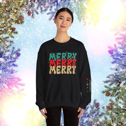 Merry Christmas Snowflakes Crewneck Sweatshirt