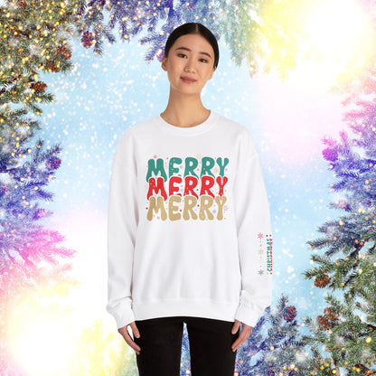 Merry Christmas Snowflakes Crewneck Sweatshirt