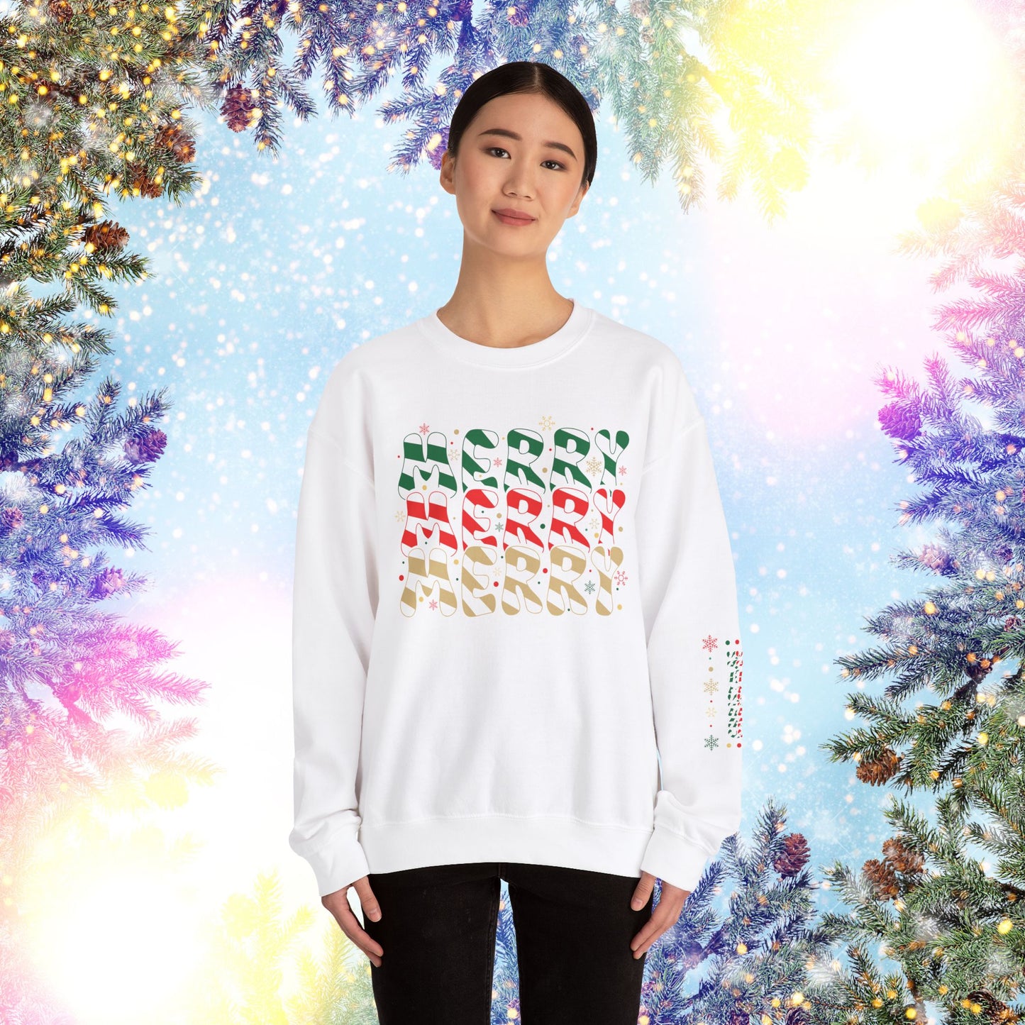 Christmas Candy Snowflakes Sweatshirt