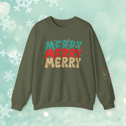 Merry Christmas Snowflakes Crewneck Sweatshirt